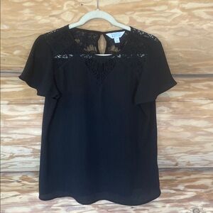 Market & Spruce Black Lace Blouse